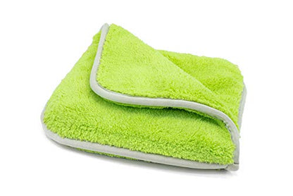 Autofiber [Double Flip] Microfiber Rinseless Wash Towel 8"x8" Blue - 3 Pack (Green) - color: Green