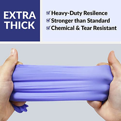 Klex Nitrile Exam Gloves - Medical Grade, Powder Free, Rubber Latex Free, Food Safe, Lavender - size: Small
