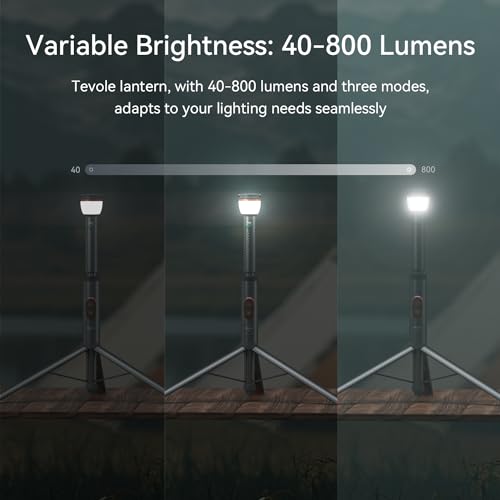 Telescopic Camping Light Collapsible 800 Lumens IP65 Waterproof Smart Remote Magnetic Base USB Rechargeable Battery Adjustable Height for Outdoor Adventure Hiking Emergency Lighting
