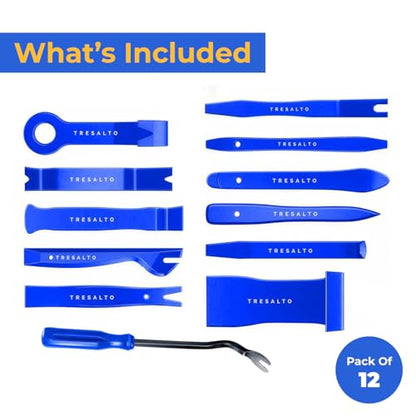 Auto Trim Removal Tool Set - 12pcs (No Scratch Plastic Pry Kit) - Auto Trim Car Tools, Easy Door Panel Removal Tool for Fastener, Clip, Molding, Dashboards, Interior Tools - size: 12 Pack