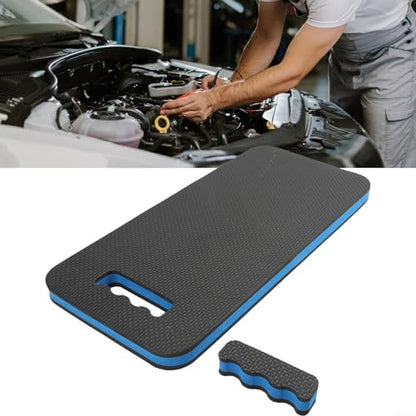 Car Repair Kneeling Mat, Thickened EVA Foam Pad, Oil Proof Mechanic Knee Cushion for Auto Maintenance, Portable Heavy Duty Garage Work Floor Protector(Black Blue)