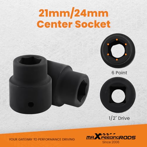 maXpeedingrods 303-1611 Engine Crankshaft Belt Pulley Removal Tool, for Ford 1.0 & 2.0 ECOBOOST Duratec Engines, with 21mm/24mm Center Socket, 1:5 Torque Multiplier