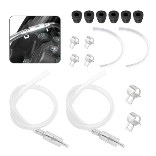 OFBAND 2Set Brake Bleeder Kit,Brake Fluid Bleeder Kit Includes 4PCS Brake Bleeder Hose,2PCS One Way Check Valve,Universal Break Bleeder Kit Car Accessories for Car Motorbike Bike - color: 2PCS