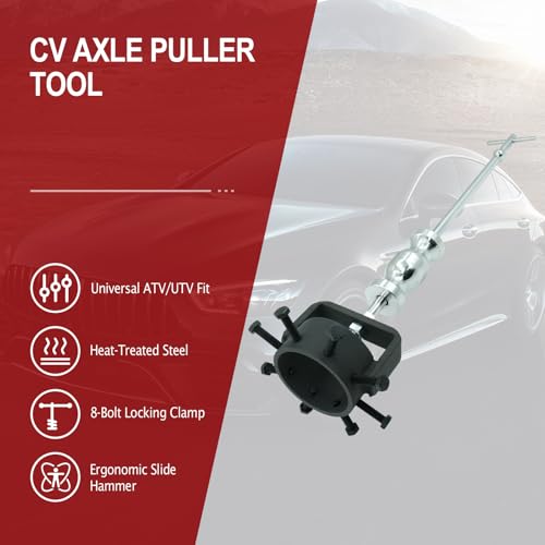 CV Axle Puller Tool with 3.8lb Slide Hammer Heavy-Duty Heat-Treated Driveshaft Removal Set for ATV UTV Applications