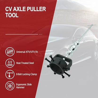 CV Axle Puller Tool with 3.8lb Slide Hammer Heavy-Duty Heat-Treated Driveshaft Removal Set for ATV UTV Applications