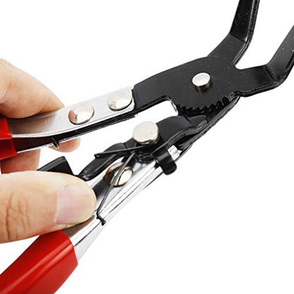 Auto Vehicle Tools Hose Clamp ClipTools,45° Angle Flat Belt Hose Clamp Pliers, Use in narrow locations for Car Coolant Fuel Oil Water Pipe Repair Tools (45° Angle-Bent Pliers) - style: 45° Angle-Bent Pliers