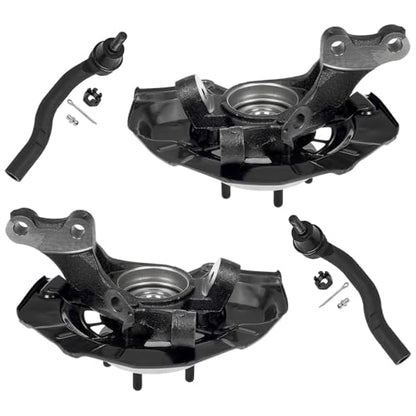 Detroit Axle - Front Steering Knuckles & Wheel Hub Bearings Outer Tie Rods Replacement for 2007-2011 Lexus ES350 Toyota Camry - 4pc Set - size: 4SU50565/Kit