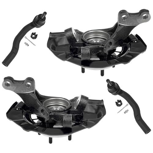Detroit Axle - Front Steering Knuckles & Wheel Hub Bearings Outer Tie Rods Replacement for 2007-2011 Lexus ES350 Toyota Camry - 4pc Set - size: 4SU50565/Kit