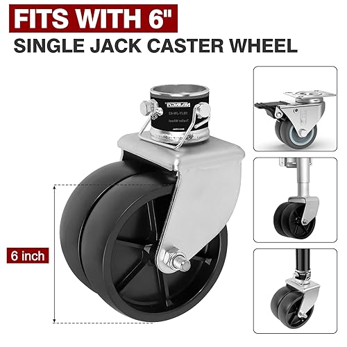 Jack Wheel Chock, Heavy Duty Reinforced Dual Trailer Swirl Jack Caster Wheel Dock, Rubber Double Wheel Chock for Caravans and Trailers Camper Tent - color: Large - Dual Wheel