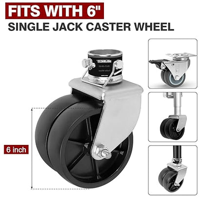 Jack Wheel Chock, Heavy Duty Reinforced Dual Trailer Swirl Jack Caster Wheel Dock, Rubber Double Wheel Chock for Caravans and Trailers Camper Tent - color: Large - Dual Wheel