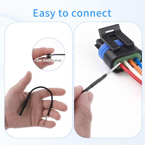 Flexible Spoon Back Probe, 4PCS Multimeter Leads Kit Silicon Flexible Test Back Probe Pins Test Wire Kit Power Probes Compatible with 4mm Banana Plug for Wire Piercing Car Repairing Electrical Testing