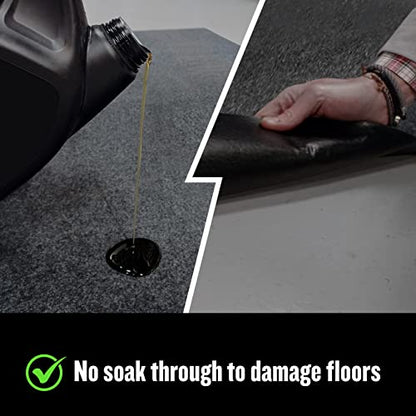 FlashDry Oil Spill Mat 36"x60", Garage Floor Mat, Absorbs Liquids, Customizable Size, Use in & Under Car, in Drawers and Driveway, Slip Resistant, No Soak Through, Durable and Reusable, Easy to Clean - style: Single