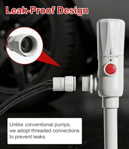 anngrowy Stick Fuel Transfer Pump Battery Powered with Hand Trigger Nozzle, Gas Can Pump Transfer with 2.8 GPM & 53.7" Hose, Portable liquid Transfer Pump for Gasoline, Diesel, Kerosene, Gifts for Men