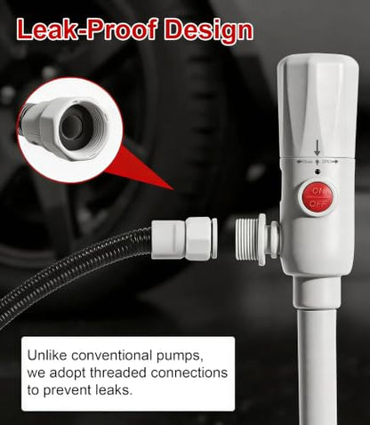 anngrowy Stick Fuel Transfer Pump Battery Powered with Hand Trigger Nozzle, Gas Can Pump Transfer with 2.8 GPM & 53.7" Hose, Portable liquid Transfer Pump for Gasoline, Diesel, Kerosene, Gifts for Men