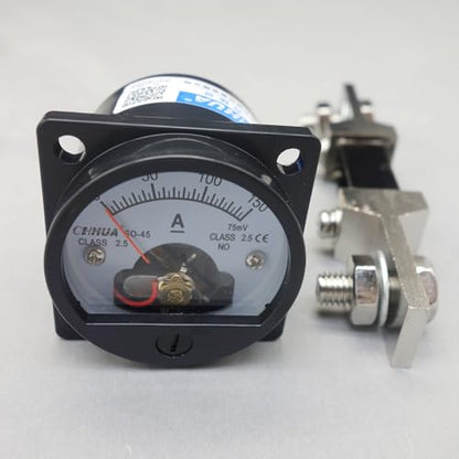1PC NEW DC 0-150A Analog Ammeter Panel AMP Current Meter SO45 Cutout 45mm with 150A/75mv Shunt