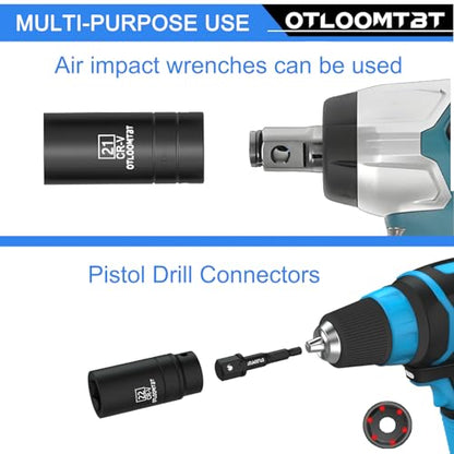 OTLOOMTBT 16PCS 1/2" Drive Impact Socket Set | Easy-to-Read Size Markings - style: 16PCS 1/2" Drive Impact Socket Set (Metric)
