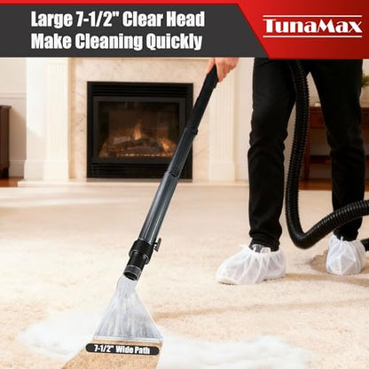 TunaMax Universal Work with All Vacs with 2-1/2" & 1-7/8" &1-1/4" Three Adapters Extractor Attachment for Upholstery & Carpet Cleaning & Auto Detailing - size: Small+Large