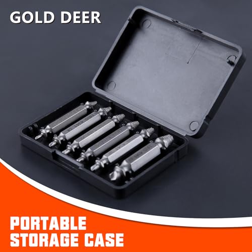 6Pcs Titanium Damaged Screw Extractor Set Damaged Screw Extractor Set Remover Kit for Stripped Screws Nuts & Bolts Bolt Etractor Kit for Easy Removal of Rusty Broken