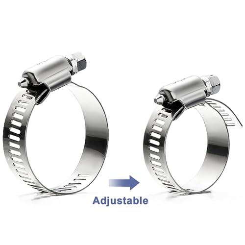 Hose Clamp Assortment- Vesmikit 180 PCS Stainless Steel Hose Clamps Kit 1/4"–2"(6-51mm) Worm Gear Clamps for Fuel Line, Plumbing, Automotive, Mechanical Applications, Pipe, Tube, Radiator, Garden - size: 1/4" - 2"