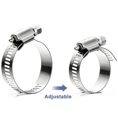 Hose Clamp Assortment- Vesmikit 180 PCS Stainless Steel Hose Clamps Kit 1/4"–2"(6-51mm) Worm Gear Clamps for Fuel Line, Plumbing, Automotive, Mechanical Applications, Pipe, Tube, Radiator, Garden - size: 1/4" - 2"