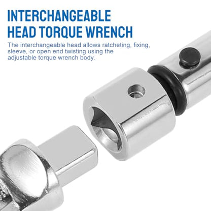 Digital Adjustable Torque Wrench 5-25 NM, 30mm Open-End Steel Torque Wrench, 9×12mm Interchangeable Head, Precision Hand Tool for Car Repair, Bicycle Maintenance, and Spanner Applications
