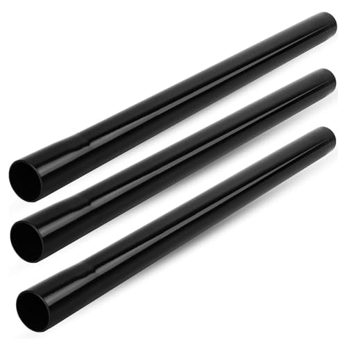 3 PCS Vacuum Extension Wands 1 1/4 inch & 1 3/8 inch Vacuum Accessories 1.25 Inch Extension Wands Attachments 15" Black Smooth Finish Plastic Wand Vacuum Pipe Tubes for Shop Vac Wet/Dry Vacuums