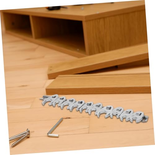 FUOYLOO 10pcs 3/8-inch Metric Ratcheting Open-end Wrench Set with Quick-release Swivel Head, Silver Flare Nut Crowfoot Wrenches for Automotive Repair and Maintenance