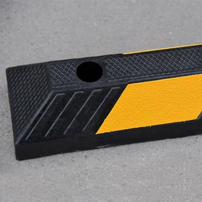 72" Heavy-Duty Rubber Parking Curb, Installation Kits Included 6-Foot Wheel Stopper for Garage, Driveway & Parking Lot Vehicles Truck Driveway Protect Cars Vans Trucks Pumpers (72" - 2Pack) - size: 72" - 2Pack