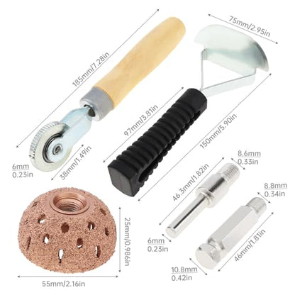 Tire Repair Patch Tools Kit 55mm Buffing Wheel & Tire Patch Roller Scraping Cutter for Car Tire Patches Grinding Polishing Accessories (55mm) - size: 55mm