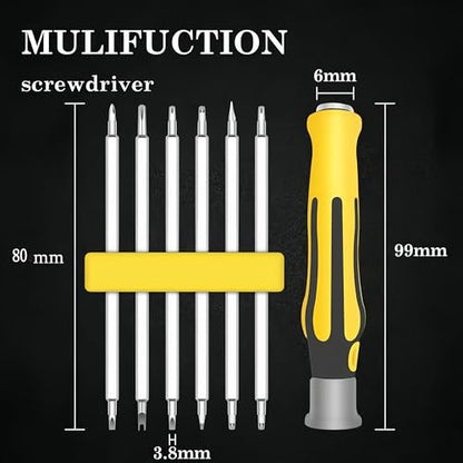 6-in-1 Multi-bit Screwdriver Set Tool All in One, Portable Multi-Purpose Screwdriver, Philips/Torx