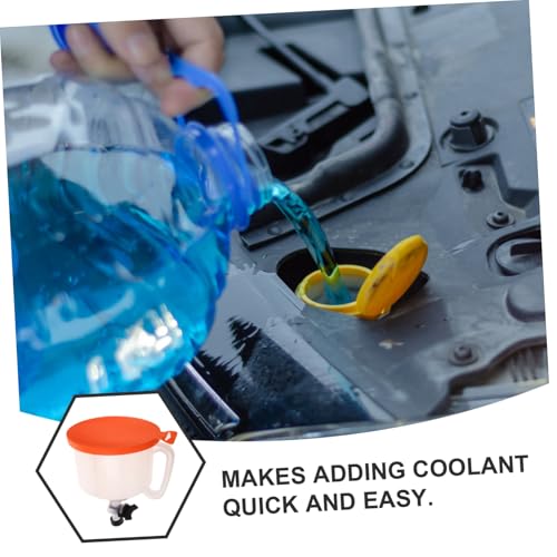 INOOMP Coolant Funnel Kit with Valve Spill Auto Radiator Filling Plastic Oil Funnel Kit for Car Models Easy Operation for Clean Coolant Handling