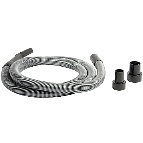 Cen-Tec Systems 10 Ft. Premium Shop Vacuum Extension Hose with 2 tank adapters and 1.25" curved end,120"L x 1.25"W, Silver - size: 10 Ft. Hose