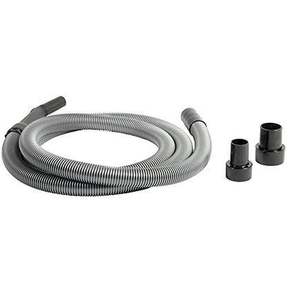 Cen-Tec Systems 10 Ft. Premium Shop Vacuum Extension Hose with 2 tank adapters and 1.25" curved end,120"L x 1.25"W, Silver - size: 10 Ft. Hose
