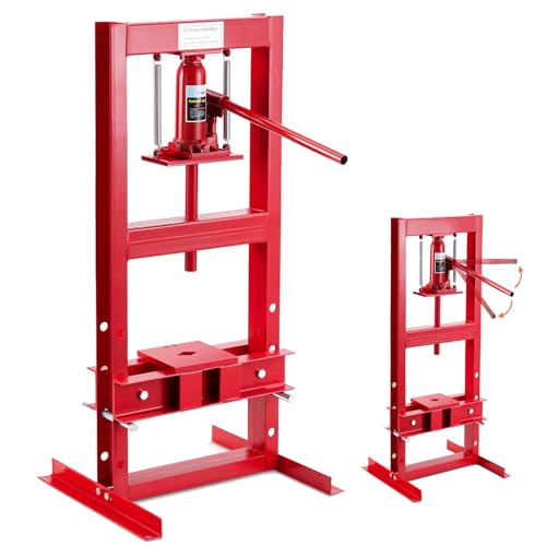 Hydraulic Shop Press 6 Ton-Portable h Frame Hydraulic Press with Movable Plate and Overpressure Protection for Metalworking,Auto Repair & DIY - color: 6T-Red, size: 6T