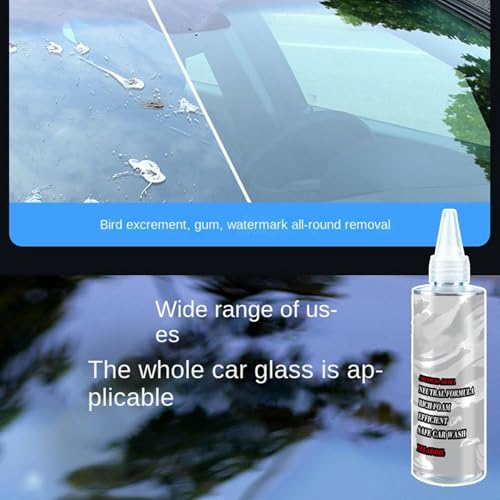 Oil Film Cleaner 150ML Exterior Grease Cleanser | with Sponge Auto Glass Cleaner for Automotive Exterior Detailing Coating SUV RV Vehicle Headlight Mirror