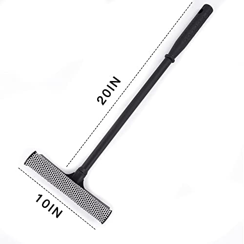 Matthew Cleaning All Purpose Window Squeegee Window Cleaner Tool,Car Squeegee Windshield Cleaning Sponge and Rubber Squeegee,2-in-1 Window Cleaner Sponge(10'') and Soft Rubber with Pole 20’’ (6Pack) - size: 10'' Blade