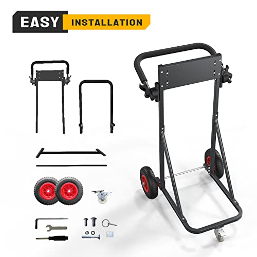 TUFFIOM Outboard Boat Motor Stand, Heavy Duty Outboard Engine Stand Carrier Cart Dolly, Boat Motor Support Stand 40lbs Capacity w/Lockable Swivel Wheel for Motor Storage, Repair, Maintenance