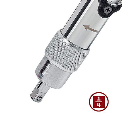Powerbuilt 1/4 inch Drive Ratcheting T-Handle Torque Wrench, 20-100 in. lb. Range, Easy to Set and Lock in Place, for TPMS Systems and Bike Repair Assembly, Great for Carbon Fiber Handlebars - 649971 - style: T-Handle