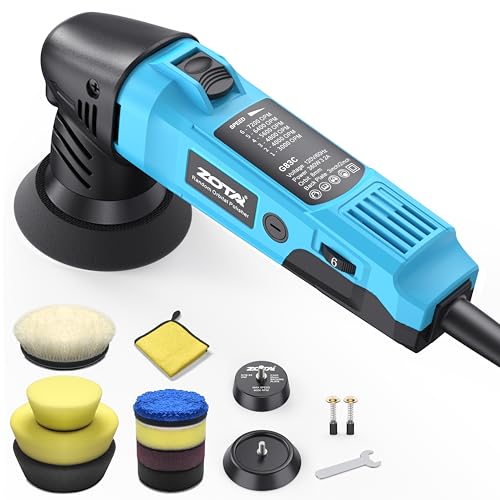 ZOTA 3 inch Polisher, 2" Mini Buffer with 8mm Random Dual Action Polisher,13.1ft(4m) Extended Power Cord for Quiet & Smooth Small Buffer Polisher. - color: Cerulean