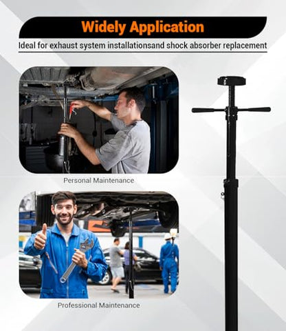 2PACK Underhoist Support Stand, 3/4 Ton Jack Stand, Under Hoist Stand for Vehicle Lifting & Support, 1655Lbs Capacity, Lifting from 38.4 to 75.4Inch, - color: Black | Triangular Base