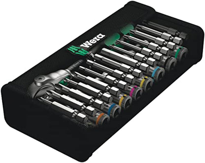 Wera 05004016001 8100 SA 6 Zyklop Metric Speed Ratchet Set, 28 Piece, 1/4" Drive