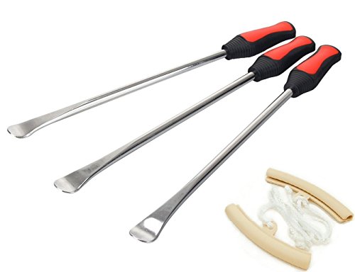 Wanheyao Set of 3 14.5" Motorcycle Tire Spoon Tire Change Irons Tool Kit Changer Lever with Rim Protectors