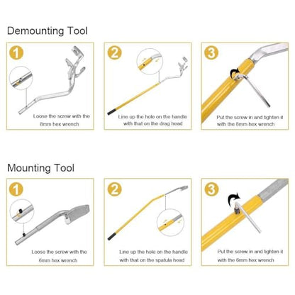 PENSUN 3PCS Tire Mount Demount Tool Fit for Car Repairing (Yellow) | 17.5" to 24.5" Tire Changing Tool with Extra Bead Keeper, Tubeless Truck Bead Breaker Manual Tire Changing Tools
