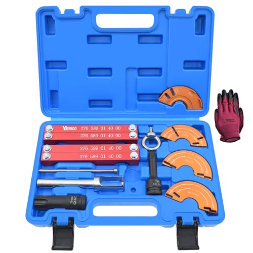 Engine Alignment Locking Timing Tool Kit with 4PCS Camshaft Adjuster Tool Kit, Compatible with Mercedes Benz M157/M276/M278, T60 & T100 Camshaft Scoket, Fuel Injector Puller - size: for M157/M276/ M278