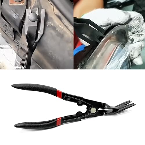 Panel Clip Removal Plier, Automotive Door Panel Upholstery Trim Clip Removal Tool, Remove Push Pin and Press in Trim Clip Fasteners Lift Action Plier (Black) - color: Black