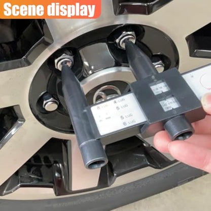 Car Wheel Rim Bolt Pattern Measuring Tool, 4 5 6 8 Holes Wheel PCD Gauge Sliding Caliper, Lug Bolt Pattern Gauge, Universal PCD Ruler Auto Quick Measurement Accessories