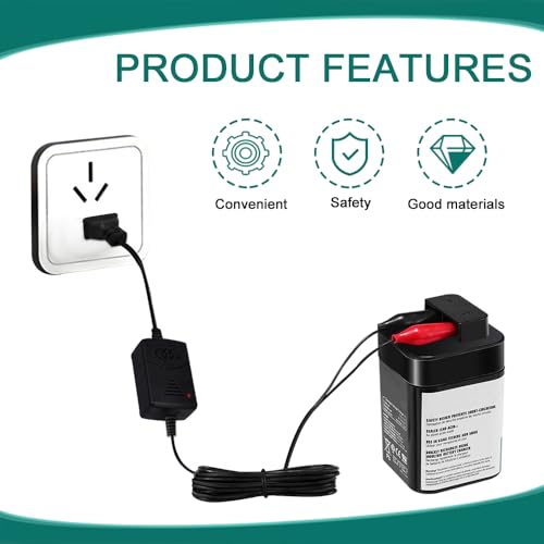12V 1300mA Sealed Lead Acid (SLA) Battery Charger, Trickle Charger for Car Battery, Battery Charger Maintainer with Short Circuit Protection, Universal Charger Adapter for Car Motorcycle