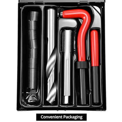 QWORK 12-Piece Stainless Steel M14x1.5 Thread Inserts Kit for Female Thread Repair and Quick Conversion