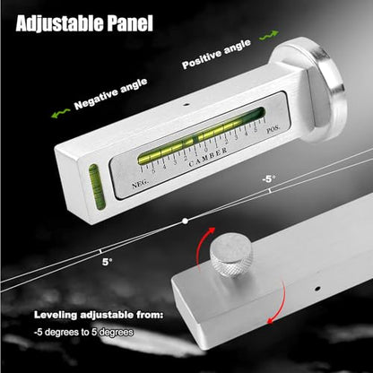 RULLINE Aluminum Alloy Universal Magnetic Camber & Caster Gauge Wheel Alignment Tool for Car Truck RV Strut Alignment - size: Aluminum Alloy