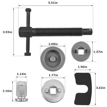 Bittwee Car Brake Piston Wind Back Tool, 5PCS/Set Brake Caliper Piston Rewind Tool, Auto Rear Brake Pad Wind Back Tool, Brake Caliper Wind Back Tool for Replacement of Rear Brake Pad - size: 5 PCS/Set